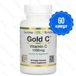 California Gold Nutrition Gold C, витамин C 1000 мг, 60 растительных капсул