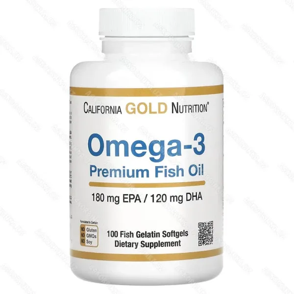 California Gold Nutrition Omega-3 Premium, рыбий жир, 100 мягких капсул из рыбьего желатина