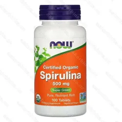 NOW Foods Organic Spirulina, органическая спирулина 500 мг, 100 таблеток