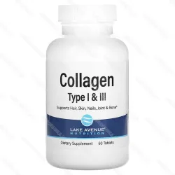 Lake Avenue Nutrition Collagen Type I & III, коллаген типов 1 и 3, 1000 мг, 60 таблеток