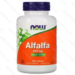 NOW Foods Alfalfa, люцерна 650 мг, 250 таблеток