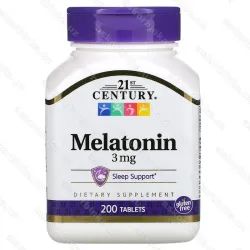 21st Century Melatonin, мелатонин 3 мг, 200 таблеток