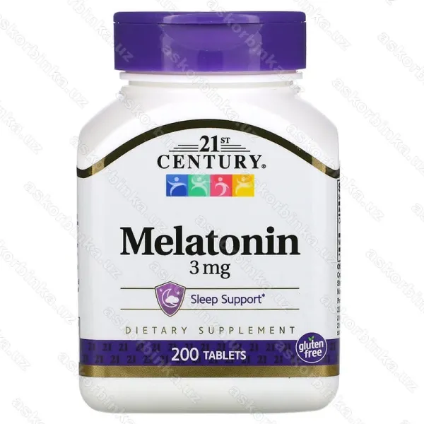 21st Century Melatonin, мелатонин 3 мг, 200 таблеток