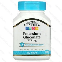 21st Century Potassium Gluconate, калий 99 мг (глюконат калия 595 мг), 110 таблеток
