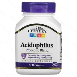 21st Century Acidophilus Probiotic Blend, пробиотики с инулином, 100 капсул