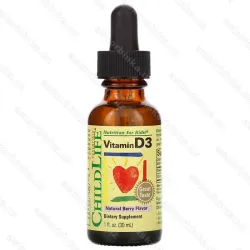ChildLife Essentials Vitamin D3, витамин D3 для детей 500 МЕ, натуральный ягодный вкус, 30 мл