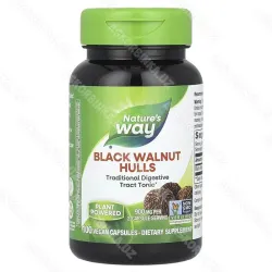 Скорлупа чёрного ореха, Natures Way, 1000 мг, 100 вегетарианских капсул