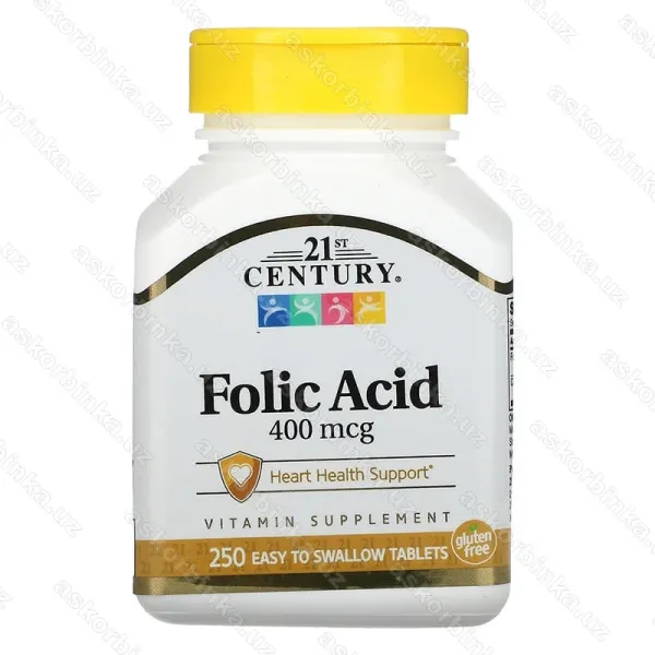 Folic Akid, фолиевая кислота, 400 мкг, 250 легко проглатываемых таблеток
