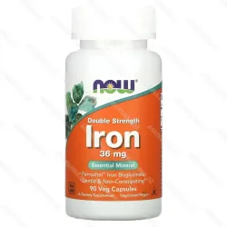 Iron 36 мг, железо двойной концентрации, 90 растительных капсул