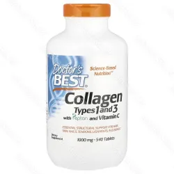 Kоллаген типа 1 и 3 с Peptan и витамином C, 1000 мг, Doctors Best, 540 таблеток