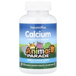 NaturesPlus Animal Parade Calcium, кальций для детей, ваниль, 135 таблеток