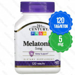 Melatonin, 21st Century, мелатонин, 5 мг, 120 таблеток