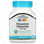 Potassium Gluconate, 21st Century, глюконат калия, 595 мг, 110 таблеток