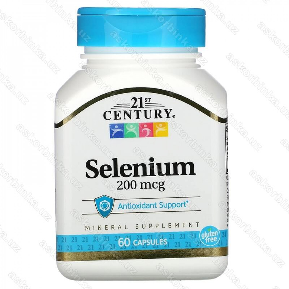 Selenium, 21st Century, селен, 200 мкг, 60 капсул