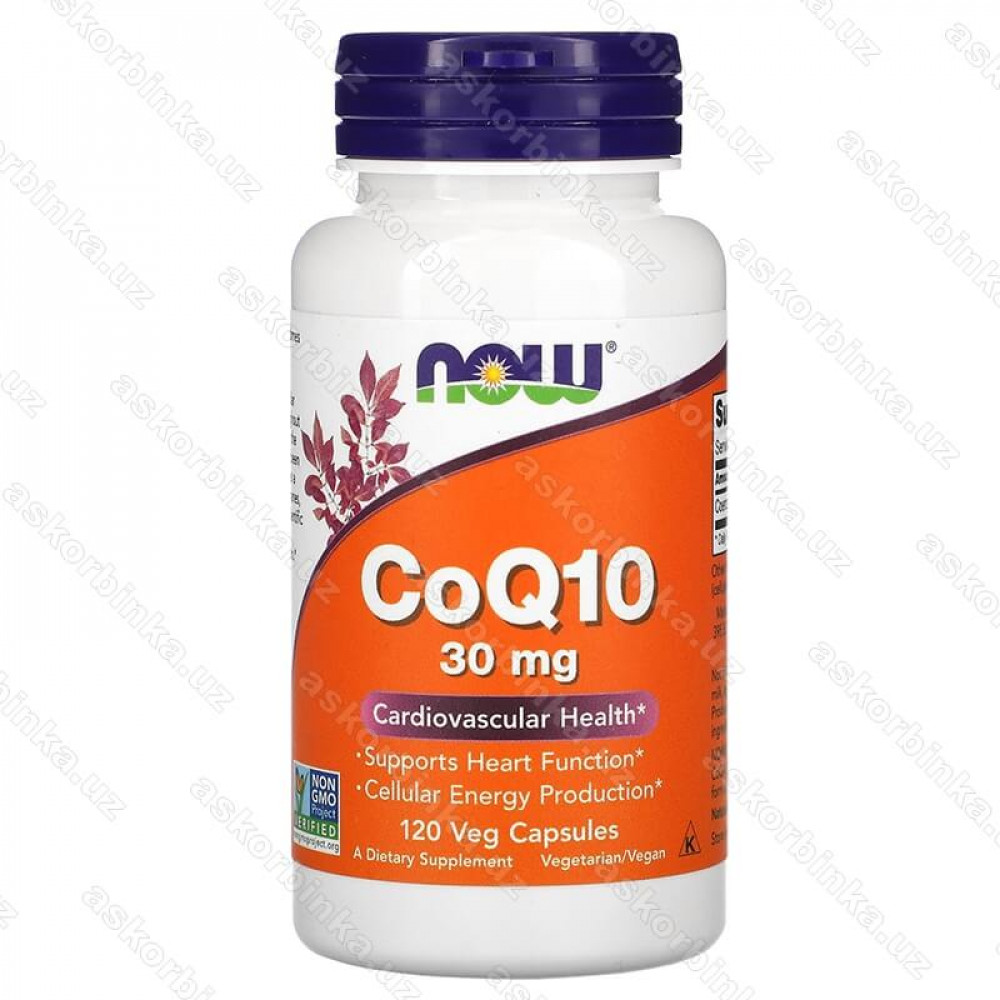 CoQ10, Now Foods, коэнзим Q10, 30 мг, 120 растительных капсул