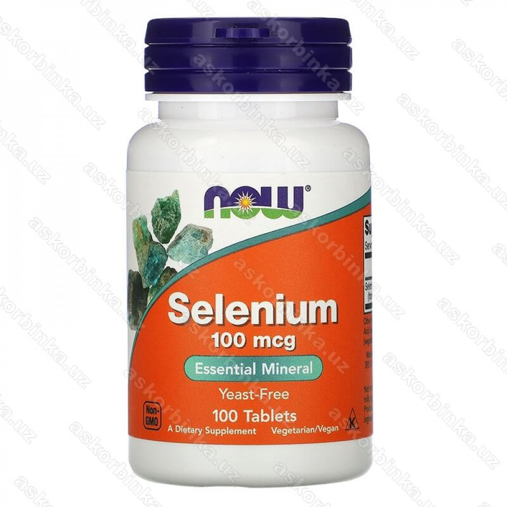 Selenium, Now Foods, селен, 100 мкг, 100 таблеток