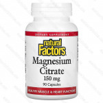 Magnesium Citrate, Natural Factors, цитрат магния, 150 мг, 90 капсул