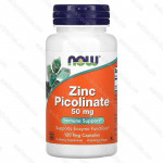 Zinc picolinate, Now Foods, пиколинат цинка, 50 мг, 120 растительных капсул