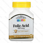 Folic Akid, фолиевая кислота, 400 мкг, 250 легко проглатываемых таблеток