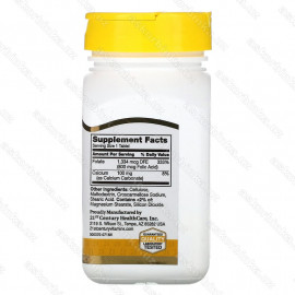 Folic acid 21st Century, фолиевая кислота, 800 мкг, 180 таблеток