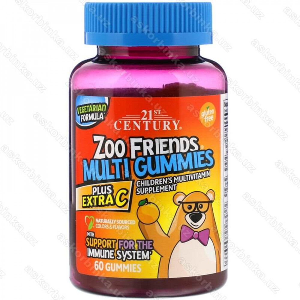 Zoo Friends Plus Extra C, мультивитамины в виде зверей, 60 жевательных конфет