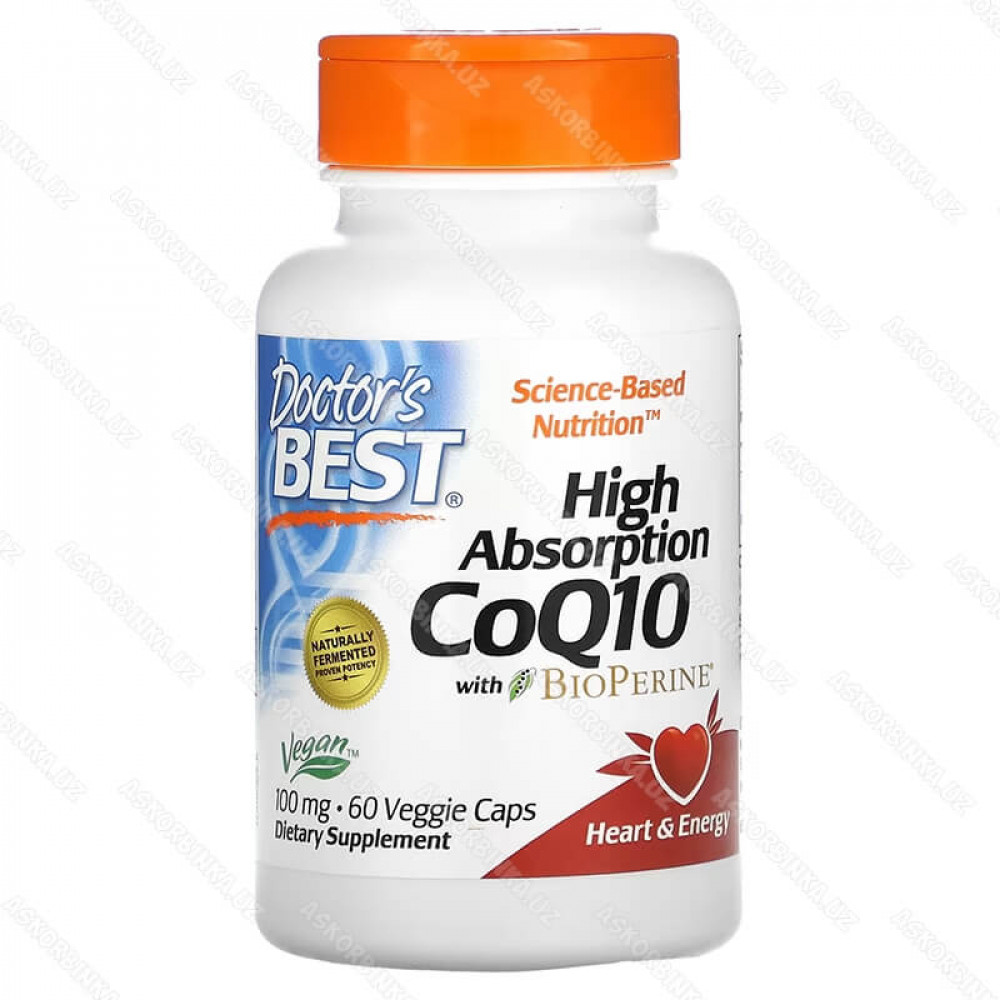Коэнзим Q10 с высокой степенью всасывания, с BioPerine, 100 мг, 60 капсул