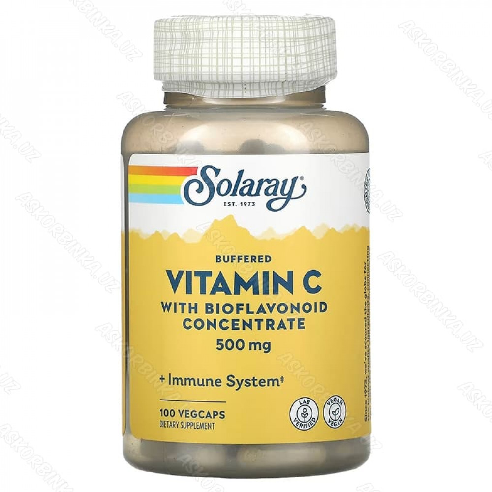 Забуференный витамин С с биофлавоноидным концентратом, 500 мг, 100 капсул