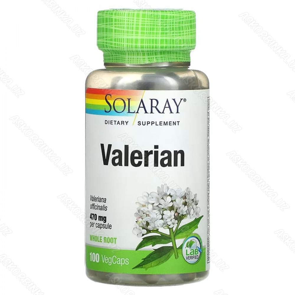 Валериана, 470 мг, 100 вегетарианских капсул