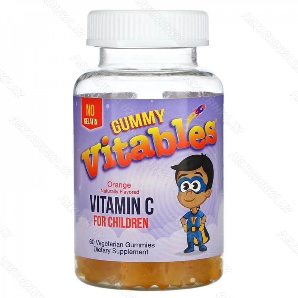 Vitables, витамин C для детей, с апельсиновым вкусом, 60 жевательных конфет