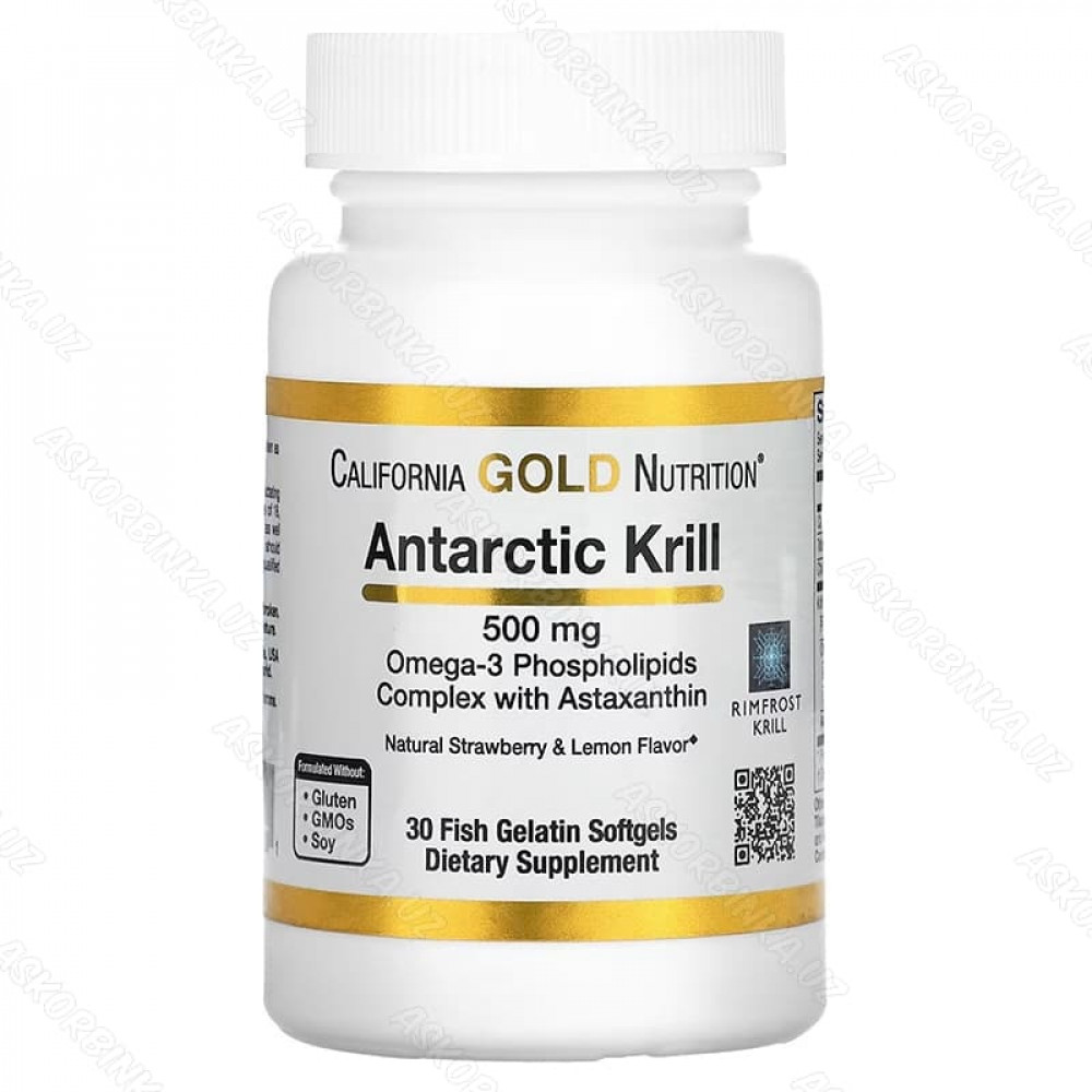 RIMFROST, масло антарктического криля, с астаксантином, 500 мг, 30 капсул