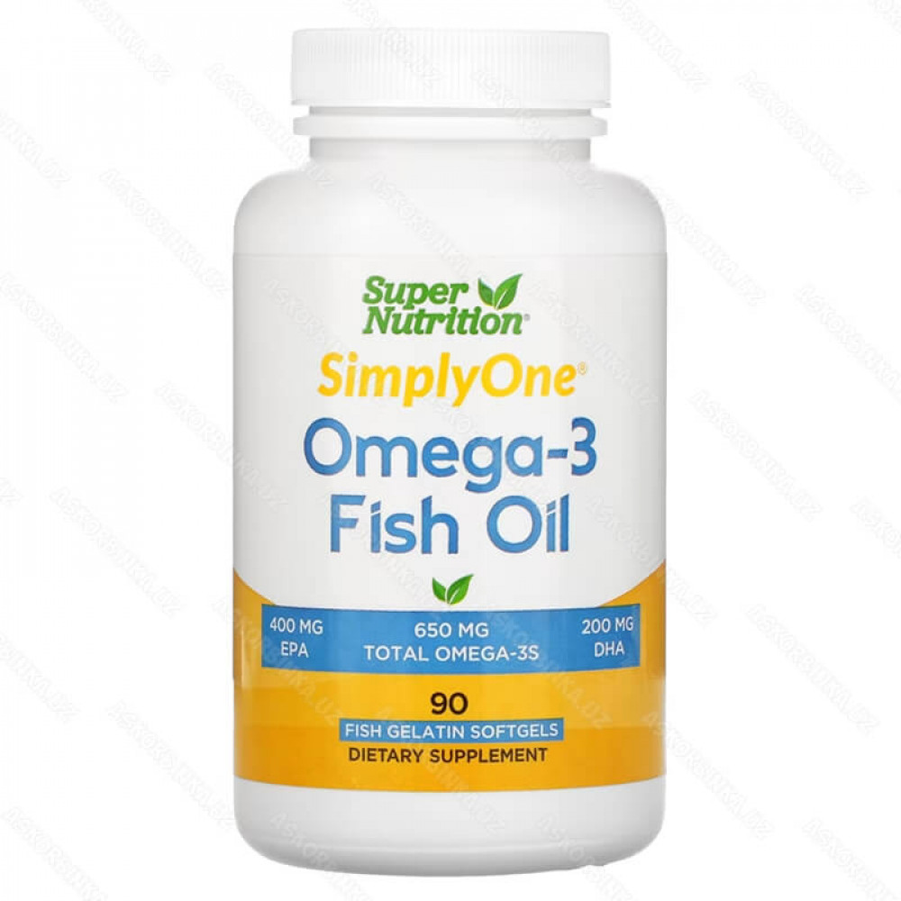 Omega-3 fish oil 1000 mg Super Nutrition, 90 капсул 