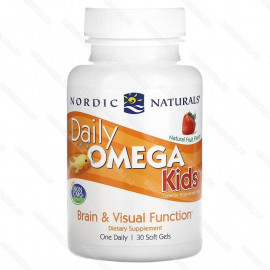 Daily Omega Kids, Омега-3 со вкусом натуральных фруктов, 30 капсул