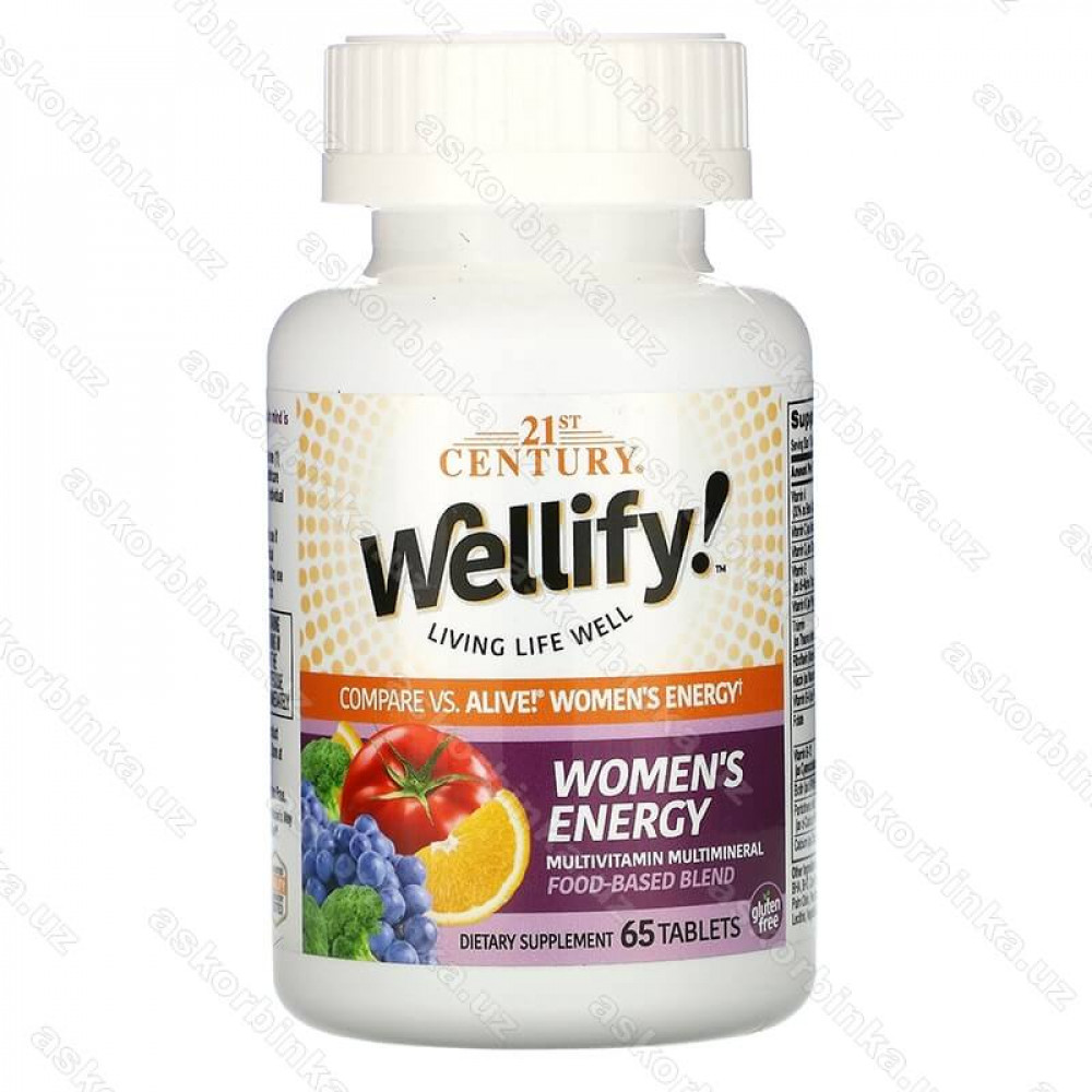 Wellify, энергетические мультивитамины и мультиминералы для женщин, 65 таблеток