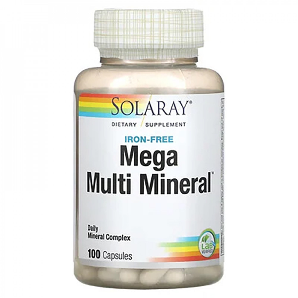 Mega Multi Mineral, Solaray, мультиминералы, 100 капсул