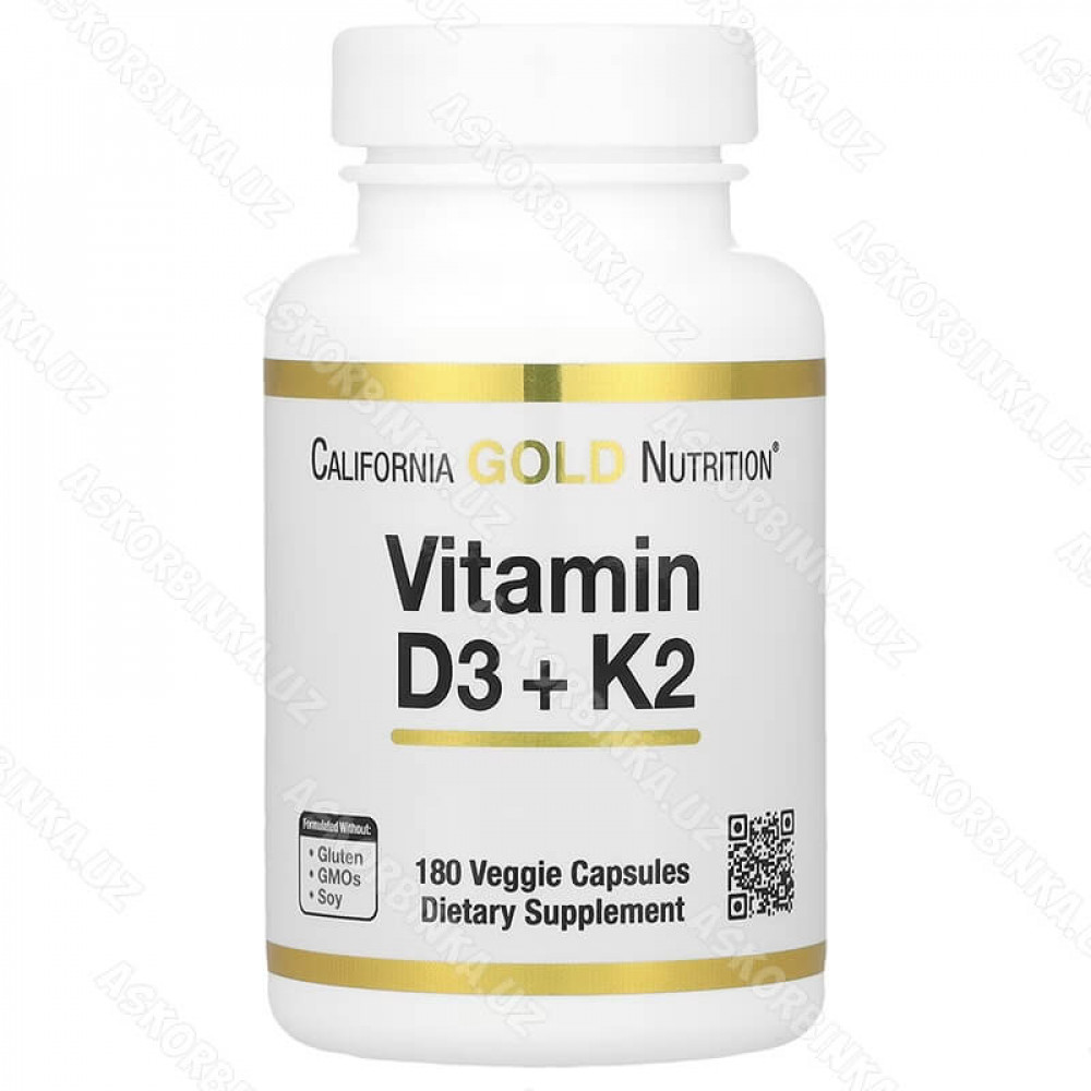 Vitamin D3+К2, CGN, 180 растительных капсул