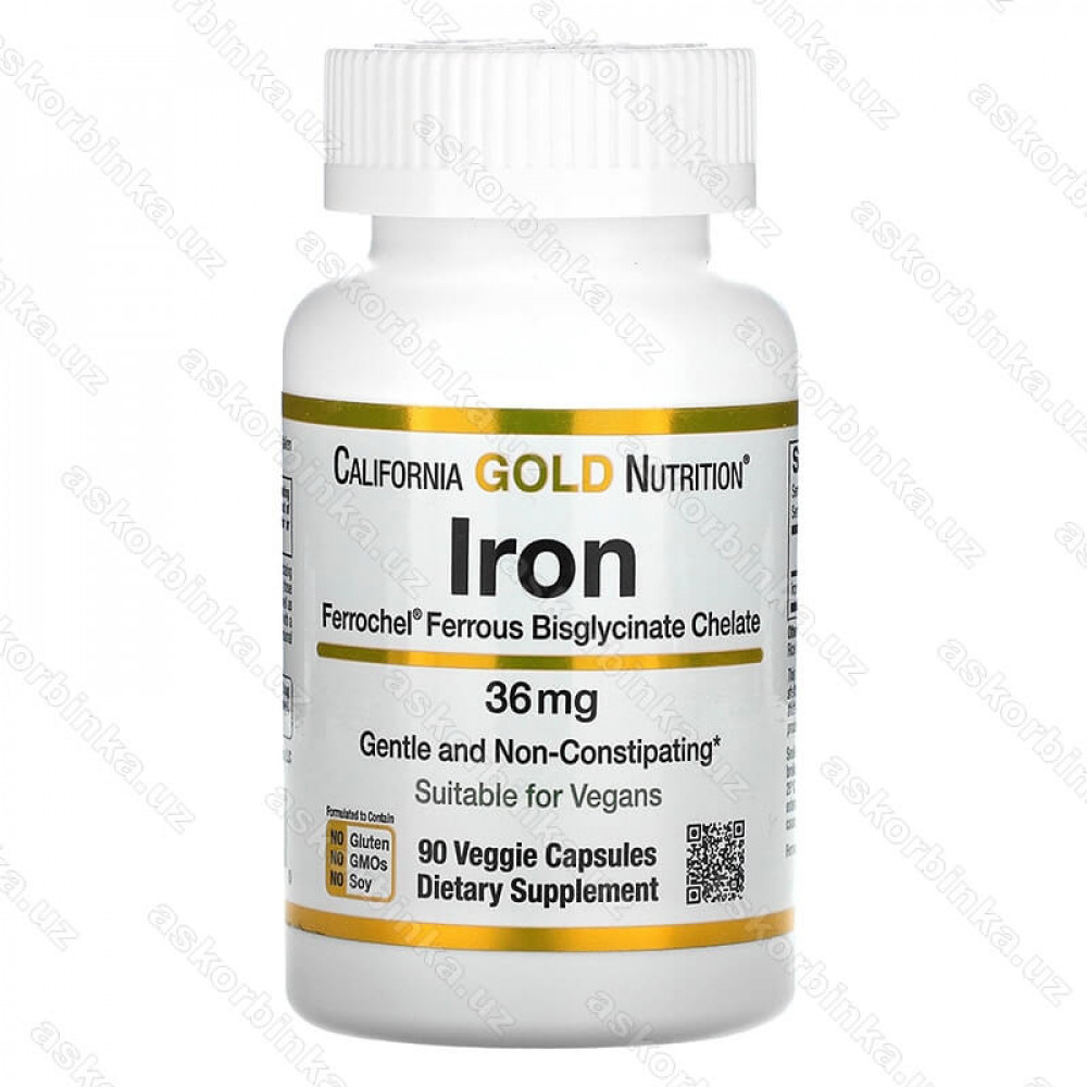 Ferrochel Iron CGN, витамин с железом, 36 mg, 90 капсул