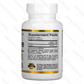 L-arginine AjiPure CGN, L-аргинин, 500 мг, 60 растительных капсул
