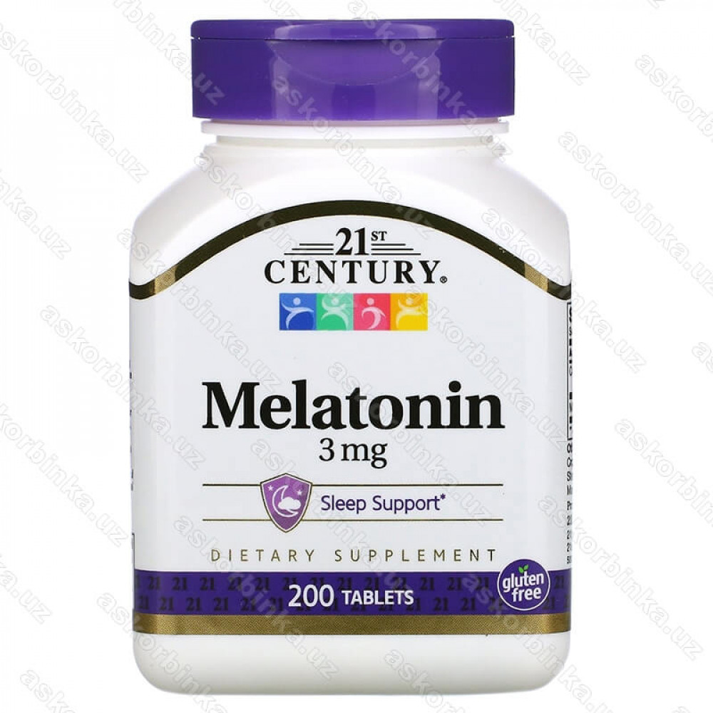 Мелатонин, 21st Century, 3 мг, 200 таблеток